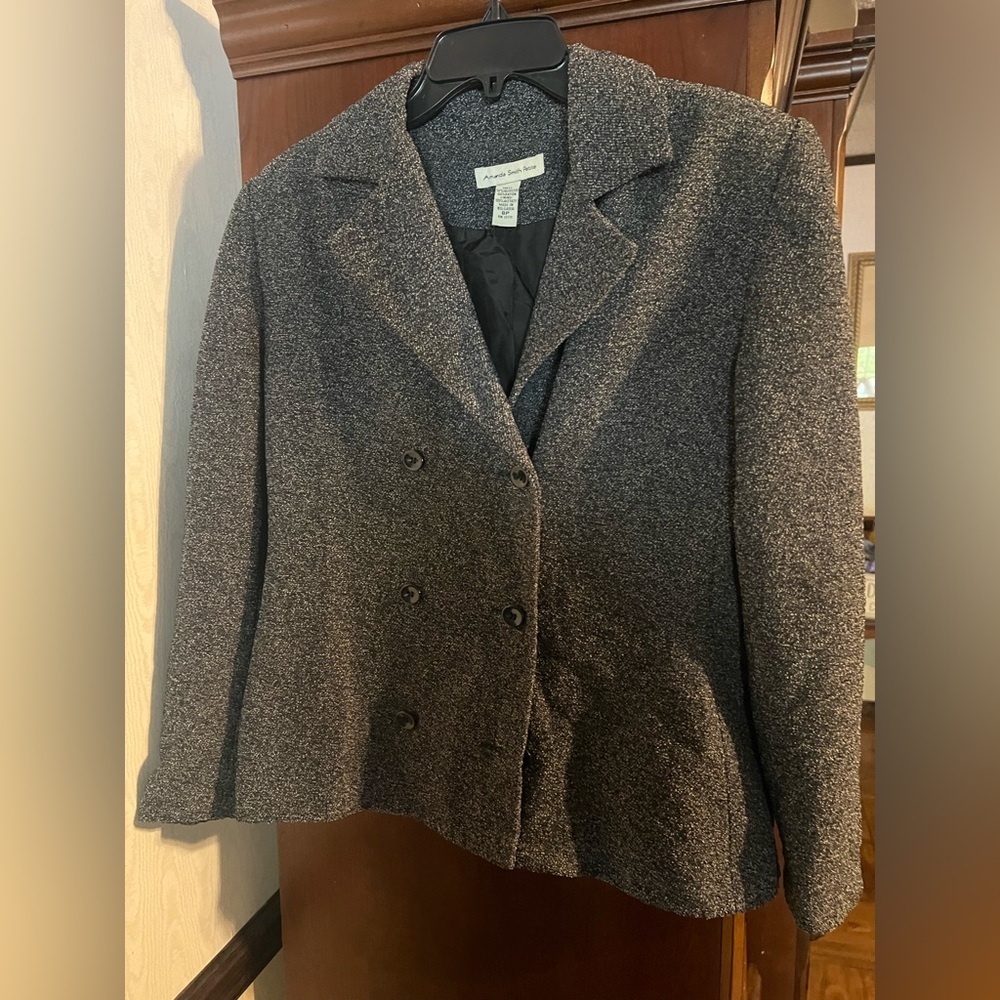 Amanda Smith Charcoal Double-Breasted Blazer